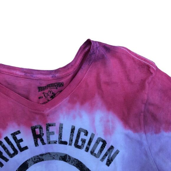TIE Dyed True Religion Shirt Small Big Chief V Neck - Picture 5 of 9